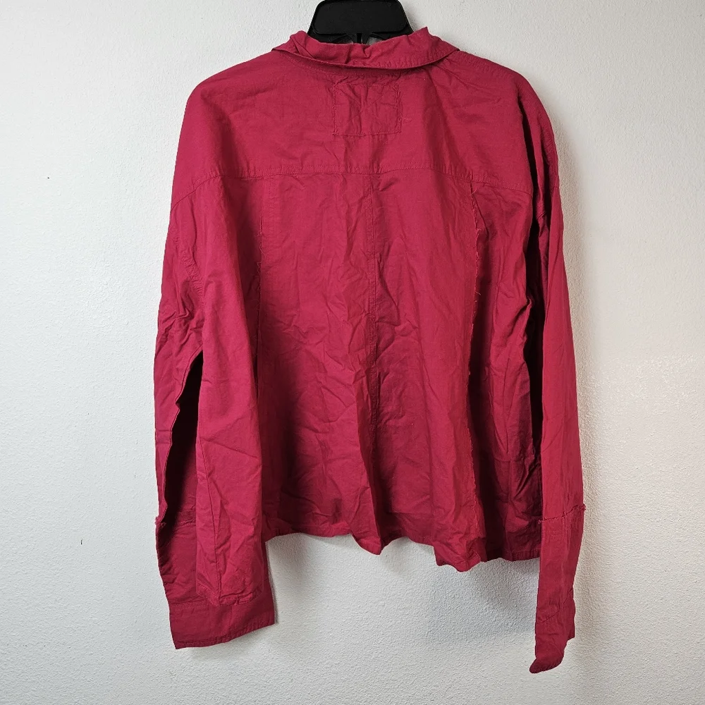 We The Free Remade Poplin Shirt in Pink Size Medium Oversized